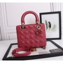 MEDIUM LADY DIOR BAG Cannage Lambskin M0565E red Tl8326FT35