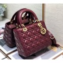 MEDIUM LADY DIOR BAG Cherry Red Cannage Lambskin M0565O Tl8566DV39