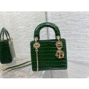 MINI LADY DIOR BAG Cannage crocodile Calfskin C0966 green Tl8184fH28