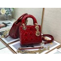 MINI LADY DIOR BAG Patent Cannage Calfskin M0505O red Tl8146Va47