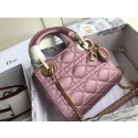 MINI LADY DIOR SATIN BAG M424 Pink Purple Tl9208Ty85