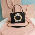 miu miu Matelasse Nappa Leather mini tote Bag 5EA196 black Tl18544zS17