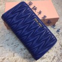 miu miu Matelasse Nappa Leather Wallet MM30150 Royal Tl18635KX86