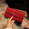 miu miu Matelasse Shiny Calf Leather Wallet 5M1035 Red Tl18637Is53