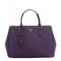 Prada BN2274 Saffiano Leather 33CM Tote Bag Purple Tl6645TV86