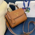 Prada Calf skin tote 1BD071 1BD209 brown Tl6090Kd37