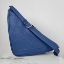 Prada Deer skin Leather Triangle shoulder bag 2VD012 blue Tl5790lU52