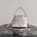 Prada Leather Prada Tress Handbag 1BA290 white Tl6034Hn31