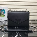 Prada Monochrome Saffiano leather bag 1BD127 black Tl6543qB82