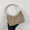 Prada Nylon and Saffiano leather mini bag 1NE204 Apricot Tl6265fr81