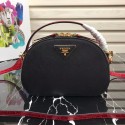 Prada Odette Saffiano leather bag 1BH123 black&red Tl6445nS91