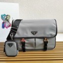 Prada Re-Nylon and Saffiano leather shoulder bag 2XD770 gray Tl5861Gp37