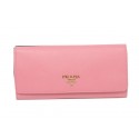 Prada Saffiano Leather Bifond Wallet 1M11335 Pink Tl6741DV39