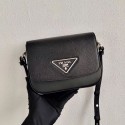 Prada Saffiano leather mini shoulder bag 2BD249 black Tl6113pA42