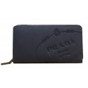 Prada Saffiano Leather Wallets P8012 Blue Tl6734Yv36