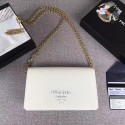 Prada Saffiano Logo Fold Over Shoulder Bag 1BP012 White Tl6591Gp37