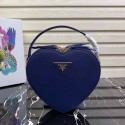 Prada Saffiano Original Leather Tote Heart Bag 1BH144 Blue Tl6326xa43