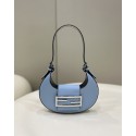 Quality Fendi Cookie Light blue leather mini bag 8BS065A Tl12610Vu63