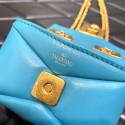 Replica AAA VALENTINO GARAVANI mini One Stud Sheepskin Shoulder Bag XW0P0X98H blue Tl19240of41