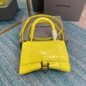 Replica Balenciaga HOURGLASS SMALL TOP HANDLE BAG crocodile embossed calfskin B108895C yellow Tl15867YP94