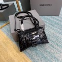 Replica Balenciaga Hourglass XS Top Handle Bag 28331SF black Tl15904Jw87