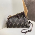 Replica Best Quality FENDI FIRST fabric bag 5FB2322 Brown Tl12731Rf83