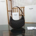 Replica Celine AVA BAG IN TRIOMPHE CANVAS AND CALFSKIN 193952 black Tl4769ED66