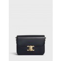 Replica CELINE MEDIUM TRIOMPHE BAG IN SHINY CALFSKIN CL87363 BLACK Tl4992BB13