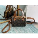 Replica CELINE MINI TAMBOUR BAG IN TRIOMPHE CANVAS 2090 brown Tl4817XB19