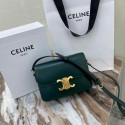 Replica Celine TEEN TRIOMPHE BAG IN SHINY CALFSKIN MINERAL 188423 blackish green Tl4774iF91