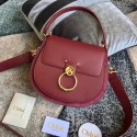 Replica CHLOE Tess leather and suede cross-body bag 3S152 Burgundy Tl17933ij65