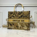 Replica DIOR BOOK TOTE BAG IN EMBROIDERED CANVAS C1286 Gold Tl9197XB19