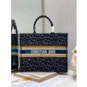 Replica DIOR BOOK TOTE Embroidery C1286-4 Black&gray Leopard Print Tl8410rH96