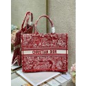 Replica DIOR BOOK TOTE Raspberry Toile de Jouy Reverse Embroidery M1286ZR RED Tl8631Sf59