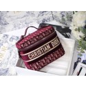 Replica Dior Oblique Embroidered Velvet DIORTRAVEL VANITY CASE S5480 Burgundy Tl8877AP18