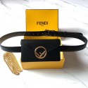 Replica Fendi BELT BAG leather belt bag 8BM005 black Tl13165VA65