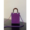 Replica FENDI MINI SUNSHINE SHOPPER FF fabric mini-bag 8BS051AG Purple Tl12690DY71