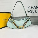 Replica Fendi O Lock Swing Mint green leather pouch 8BS068A green Tl12584Ye83