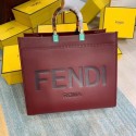 Replica FENDI SUNSHINE large Burgundy leather shopper 8BH387A Tl12984Jw87