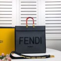 Replica FENDI SUNSHINE LARGE flannel shopper 8BH371 gray Tl12947YP94