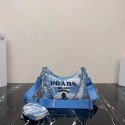 Replica High Quality Prada Re-Edition 2006 embroidered drill shoulder bag 1BH204 sky blue Tl5691Jh90