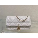 Replica LADY DIOR PHONE POUCH Cannage Lambskin S0977O white Tl8119UD97