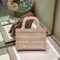 Replica MINI DIOR BOOK TOTE Embroidery S5475Z pink Tl8701ec82