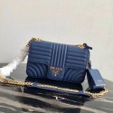 Replica Prada Diagramme medium leather bag 1BD108 blue Tl6370CQ60