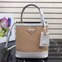 Replica Prada Double Medium bag 1BA210 White Tl6377YP94