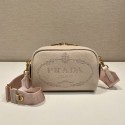 Replica Prada Leather bag with shoulder strap 1DH781 light pink Tl5711Sf59