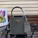 Replica Prada Panier small Original Saffiano Bag 1BA217 Gray Tl6257nB47