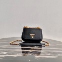 Replica Prada Saffiano leather shoulder bag 2BD275 black Tl6049Jw87