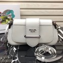 Replica Prada Sidonie leather shoulder bag 1BD168 White Tl6307Xe44