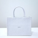 Replica SMALL DIOR BOOK TOTE Embroidery C1287-34 white Tl8204Ye83